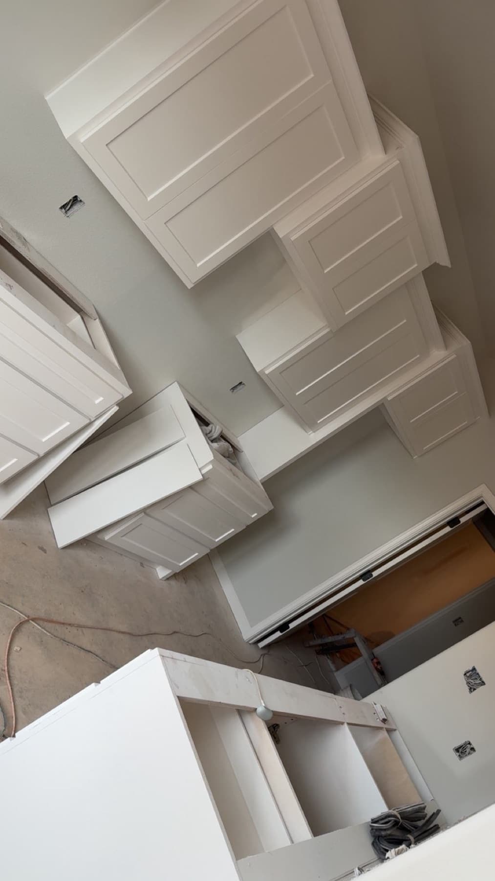 Built-in cabinet section after repainting