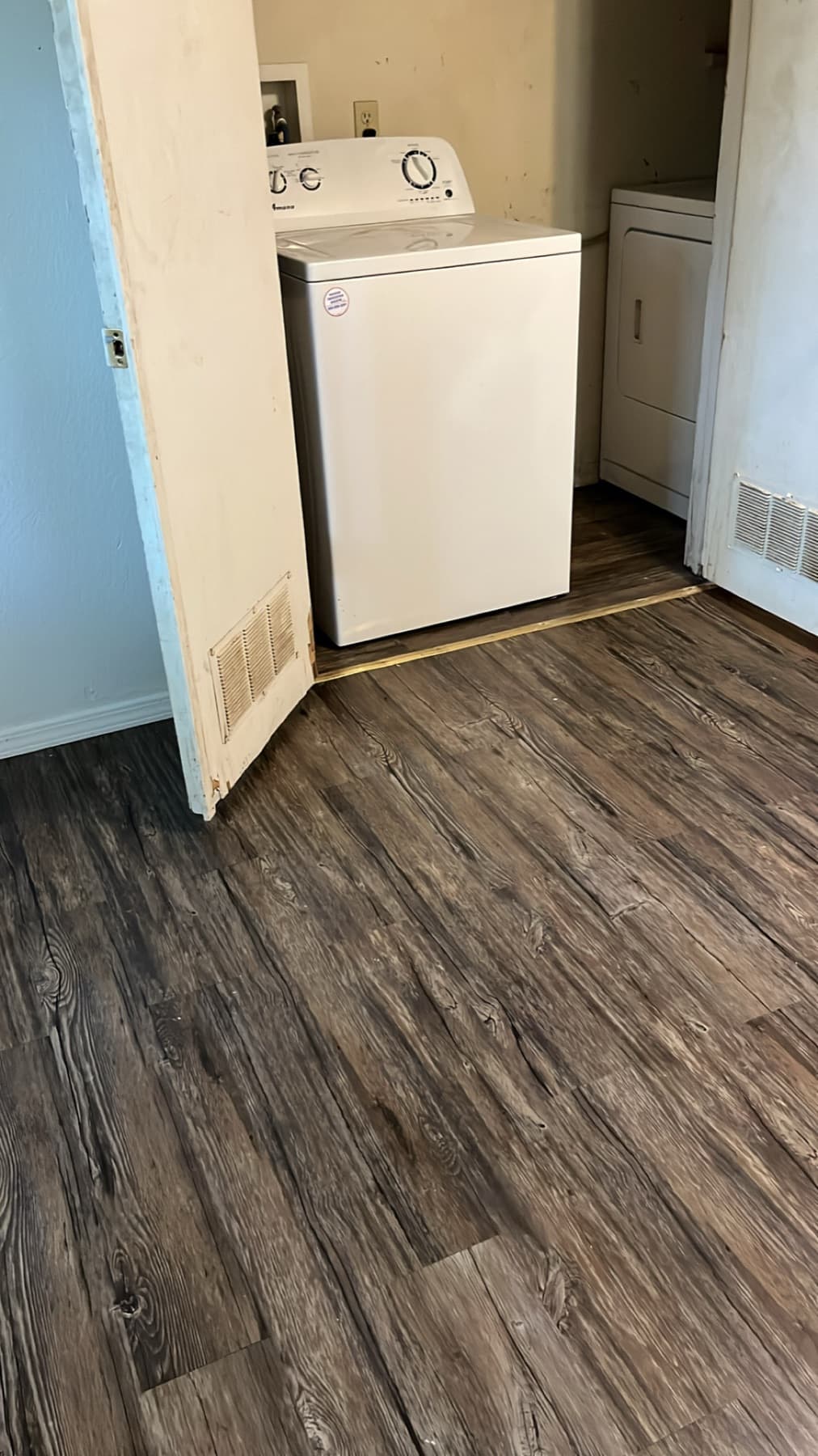 Interior flooring and wall detail after finish work